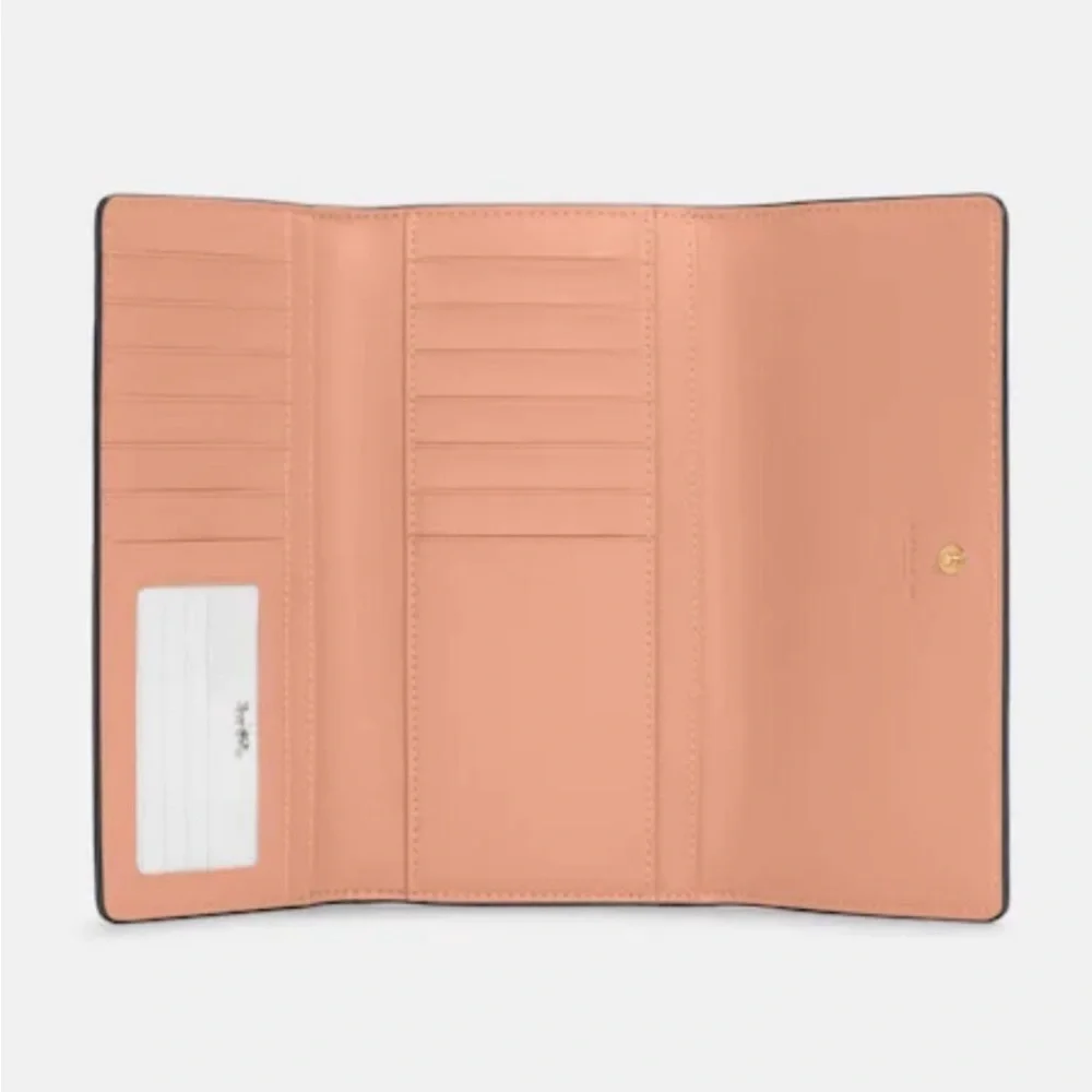 Coach Slim Trifold Wallet In Signature Canvas - Picture 3 of 12